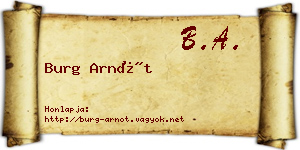Burg Arnót névjegykártya